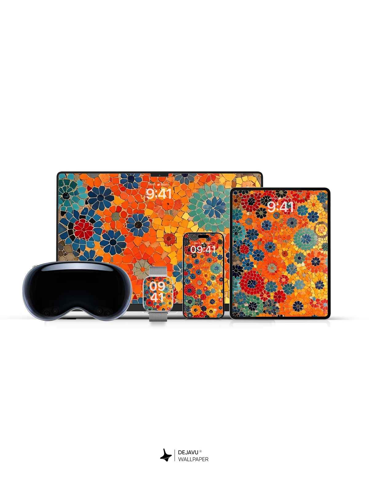 8K Abstract Floral Mosaic Wallpaper