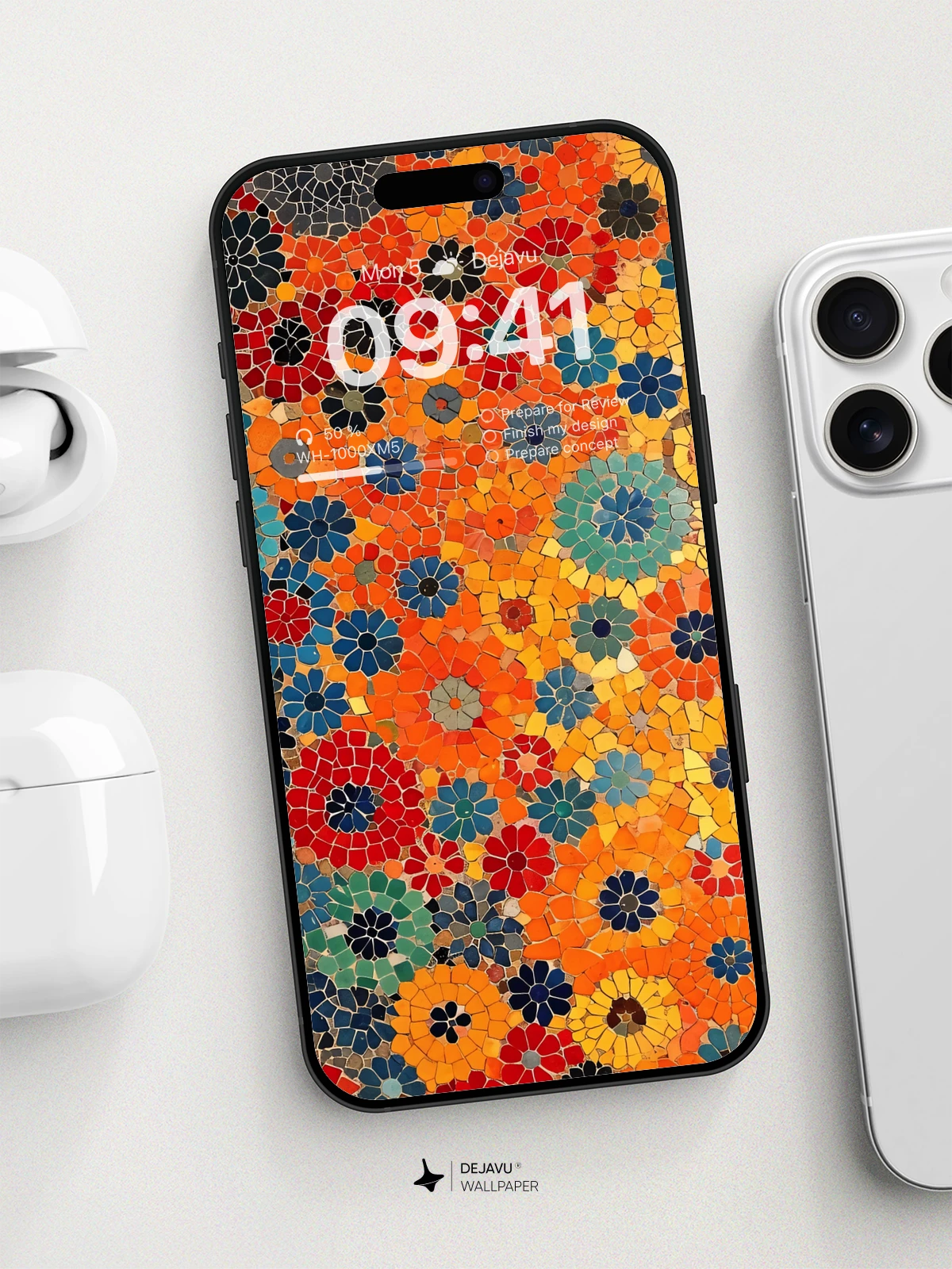 8K Abstract Floral Mosaic Wallpaper