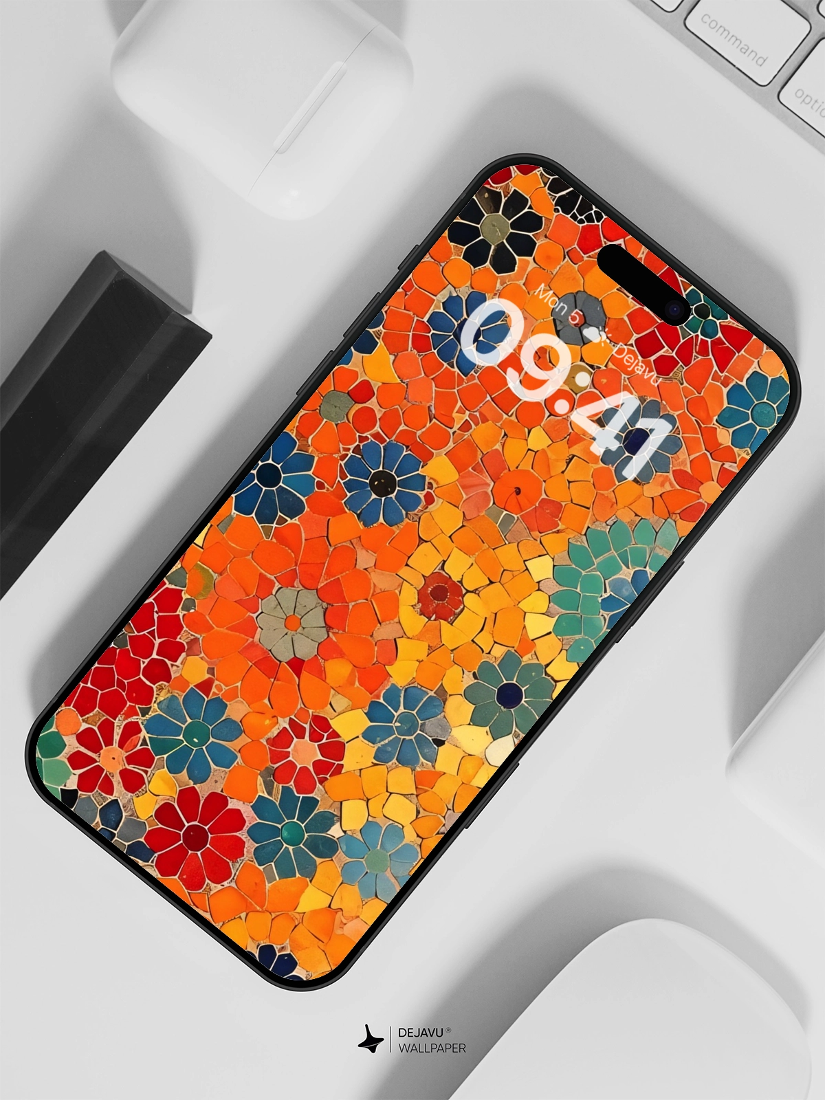 8K Abstract Floral Mosaic Wallpaper