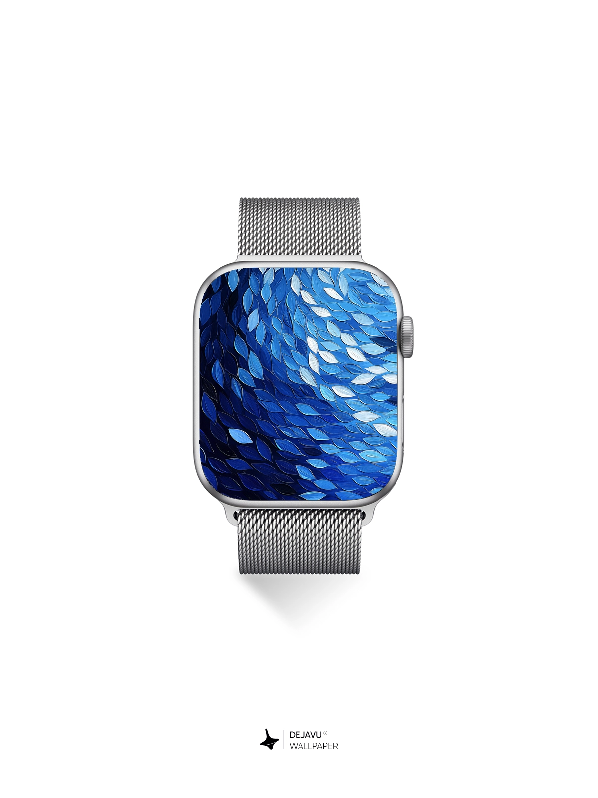 8K Abstract Blue Leaf Pattern Wallpaper