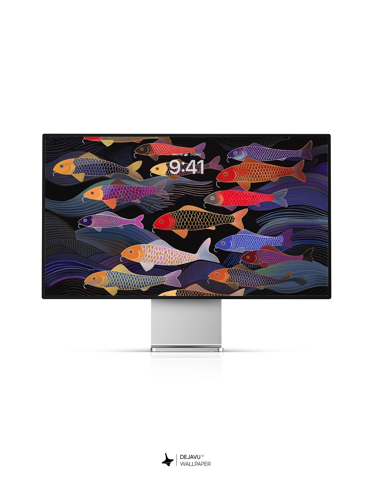 8K Abstract Fish Illustration: Minimal Aesthetic Wallpaper