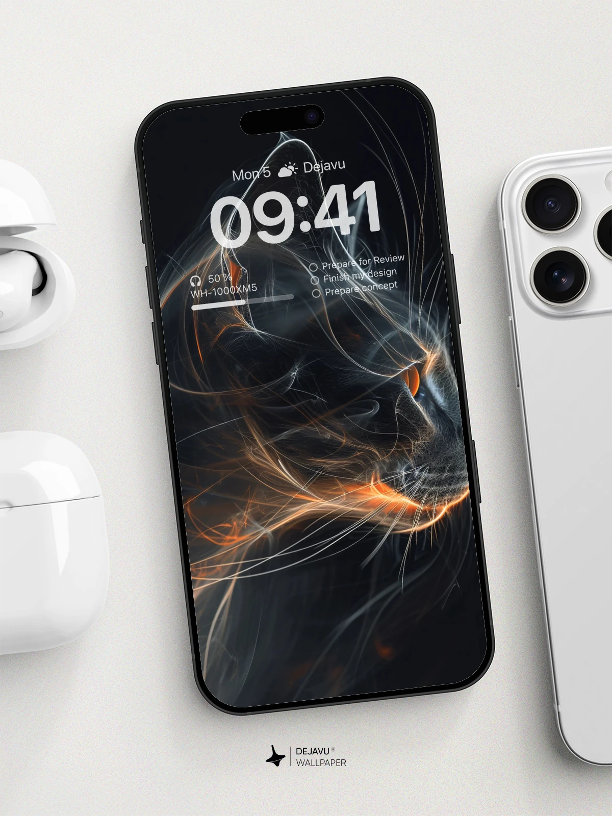 8K Abstract Cat Illustration: Minimal Aesthetic with Soft Gradient