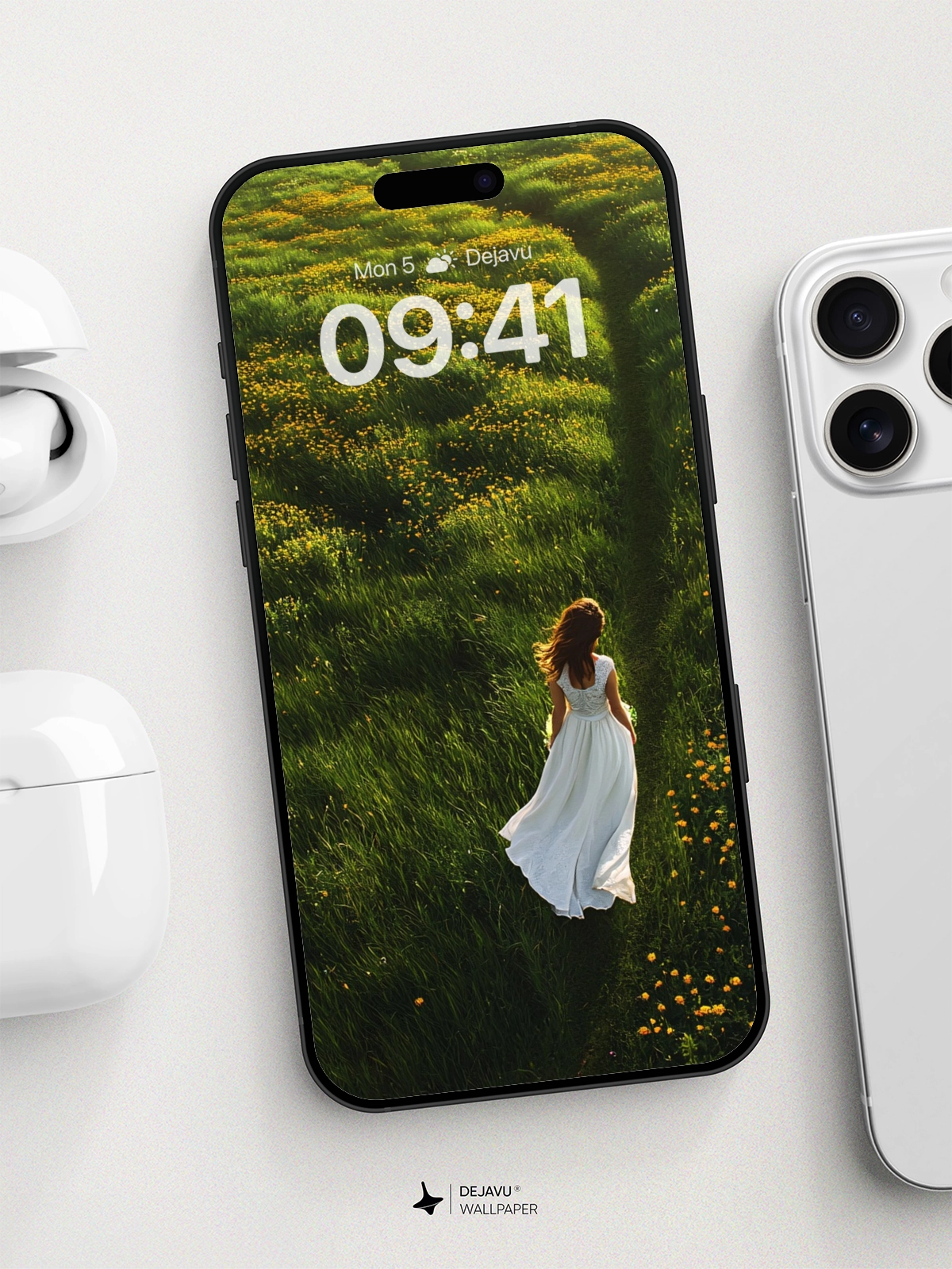 8K Aesthetic Minimalist Wallpaper: Dreamy Field Walk