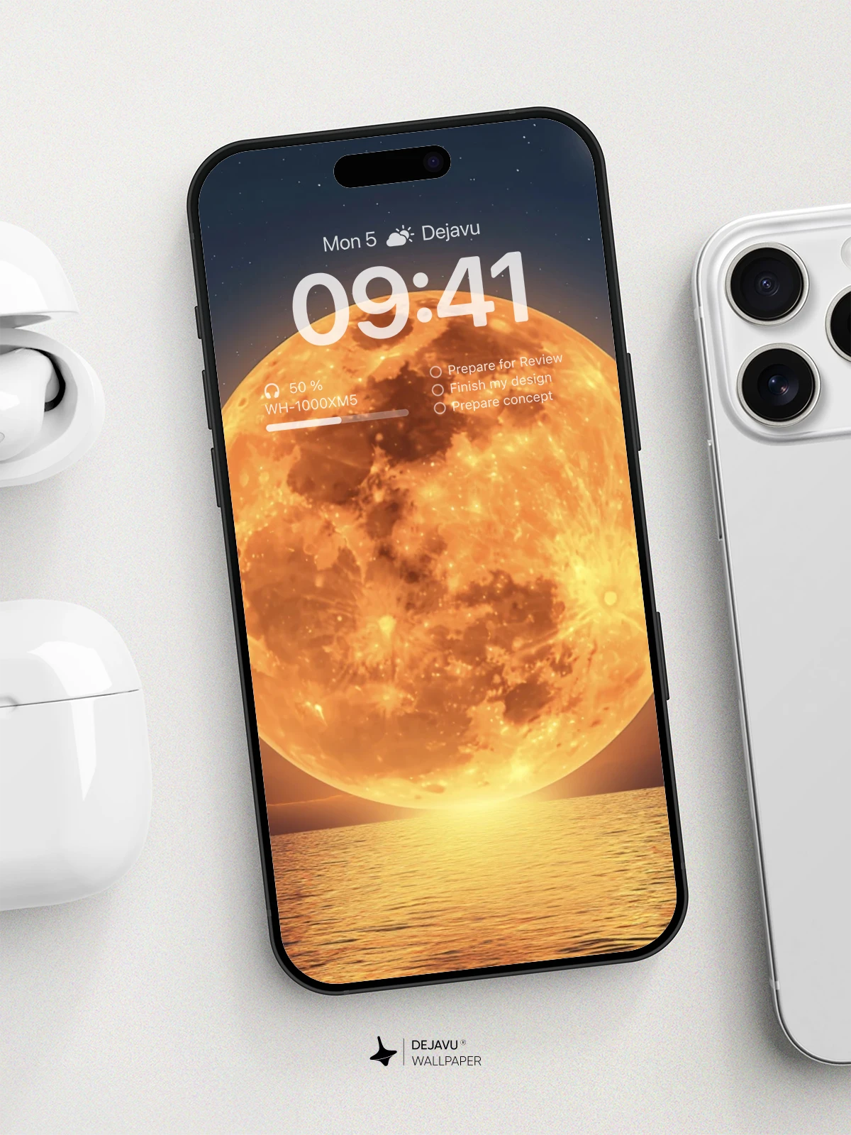 8K Aesthetic Moonrise Over the Ocean