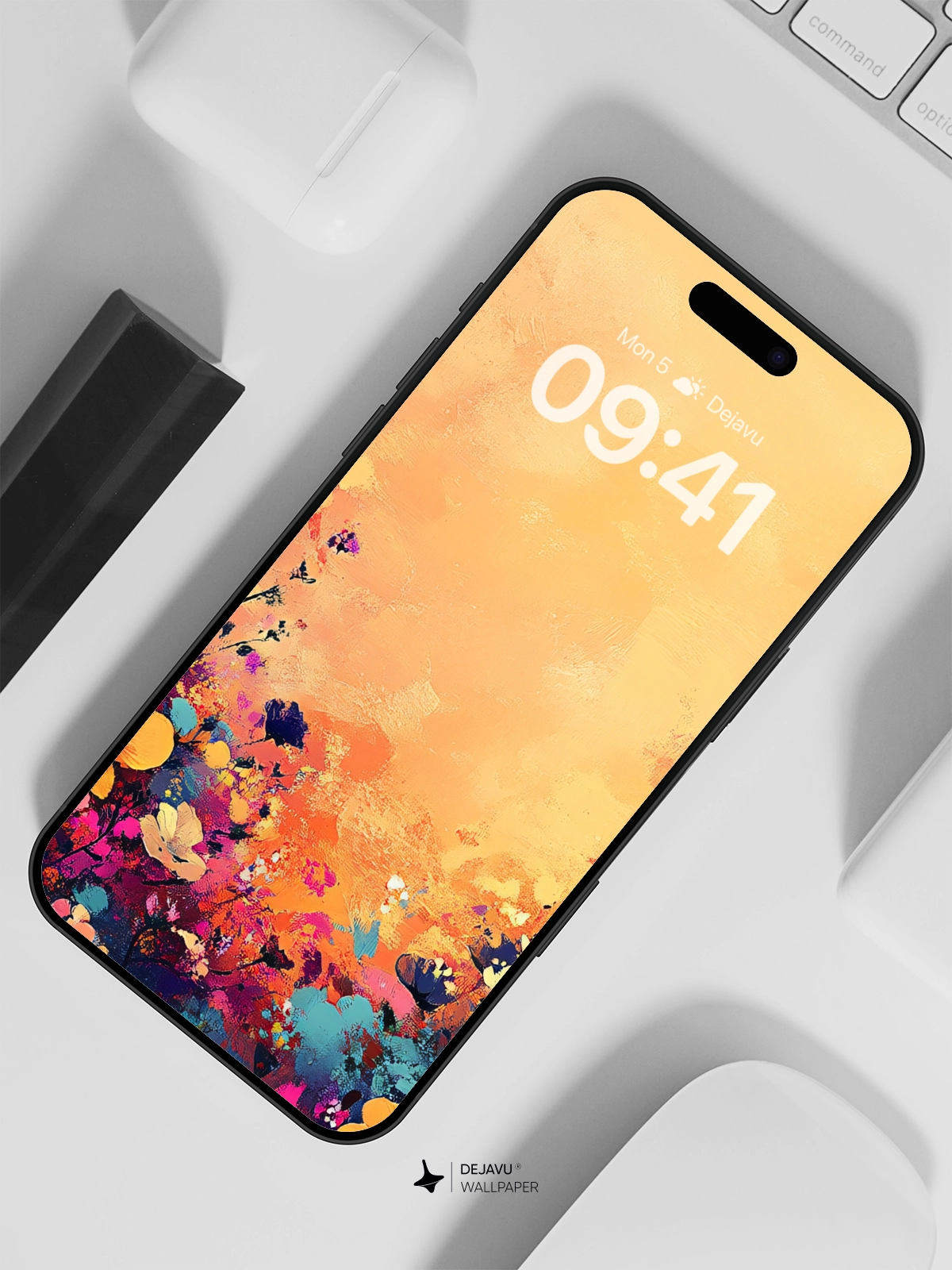 8K Abstract Floral Painting Wallpaper