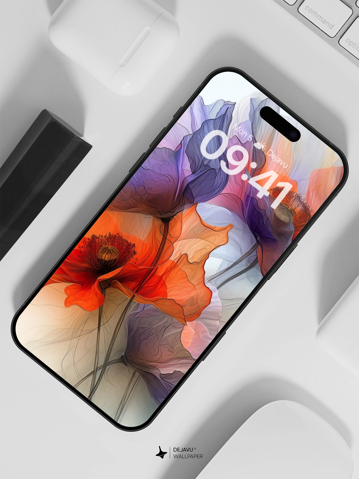 8K Abstract Floral Minimalist Wallpaper