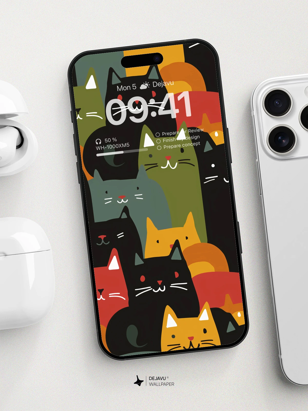 Whimsical Cat Wallpaper 8K for Phone