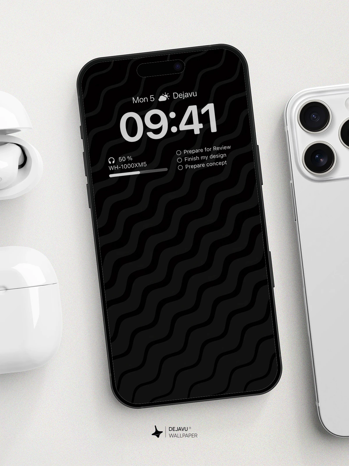 Wavy Lines Minimalist Wallpaper 8K