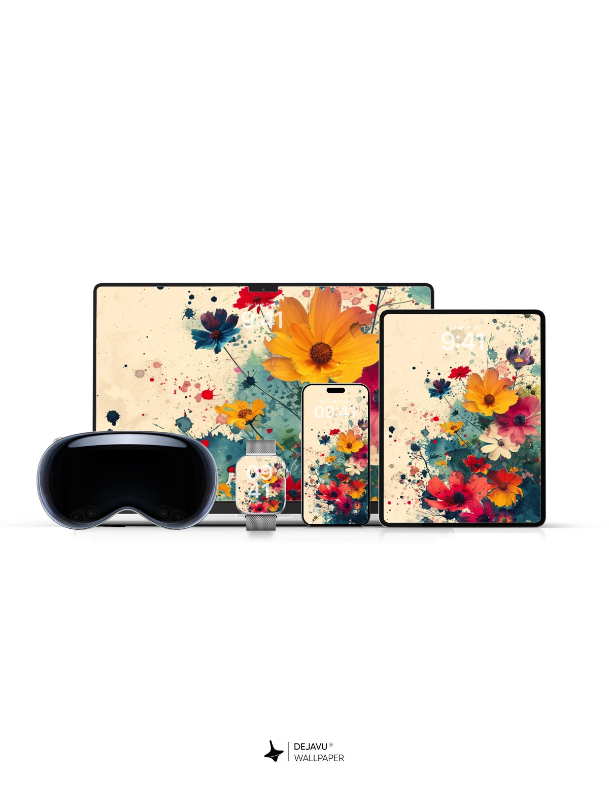 8K Abstract Floral Painting Wallpaper