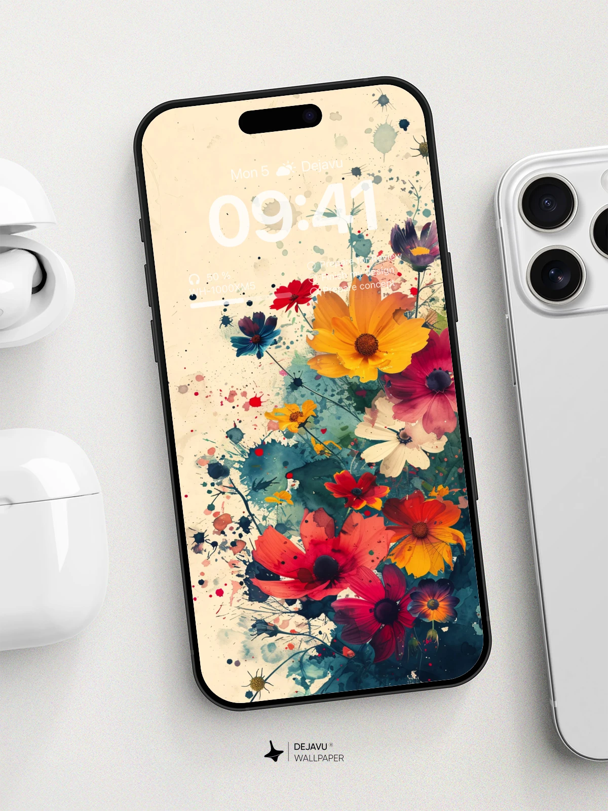 8K Abstract Floral Painting Wallpaper