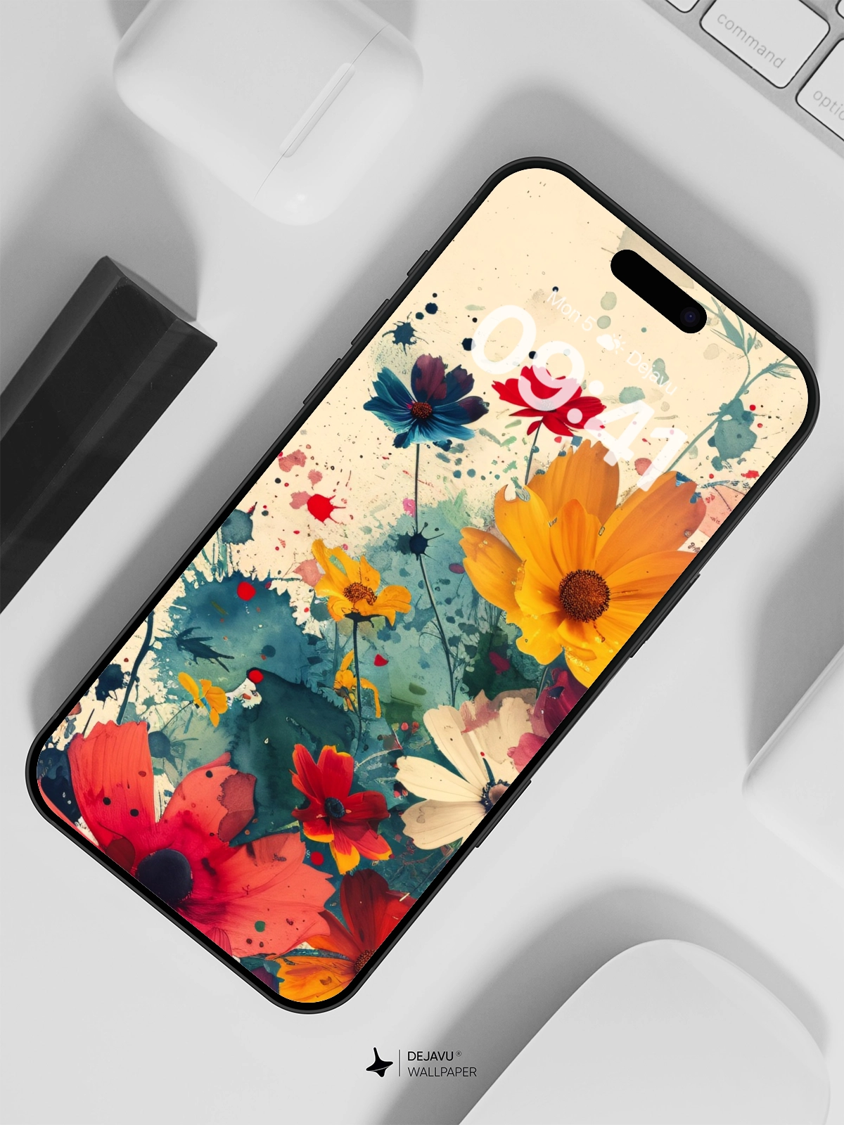 8K Abstract Floral Painting Wallpaper