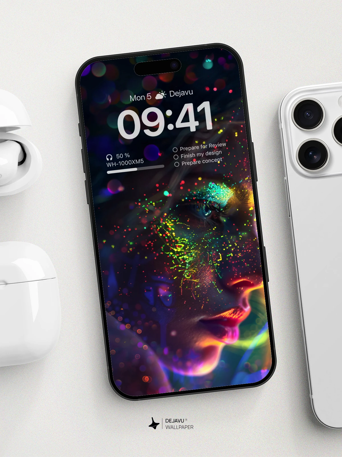 8K Aesthetic Neon Glitter Wallpaper