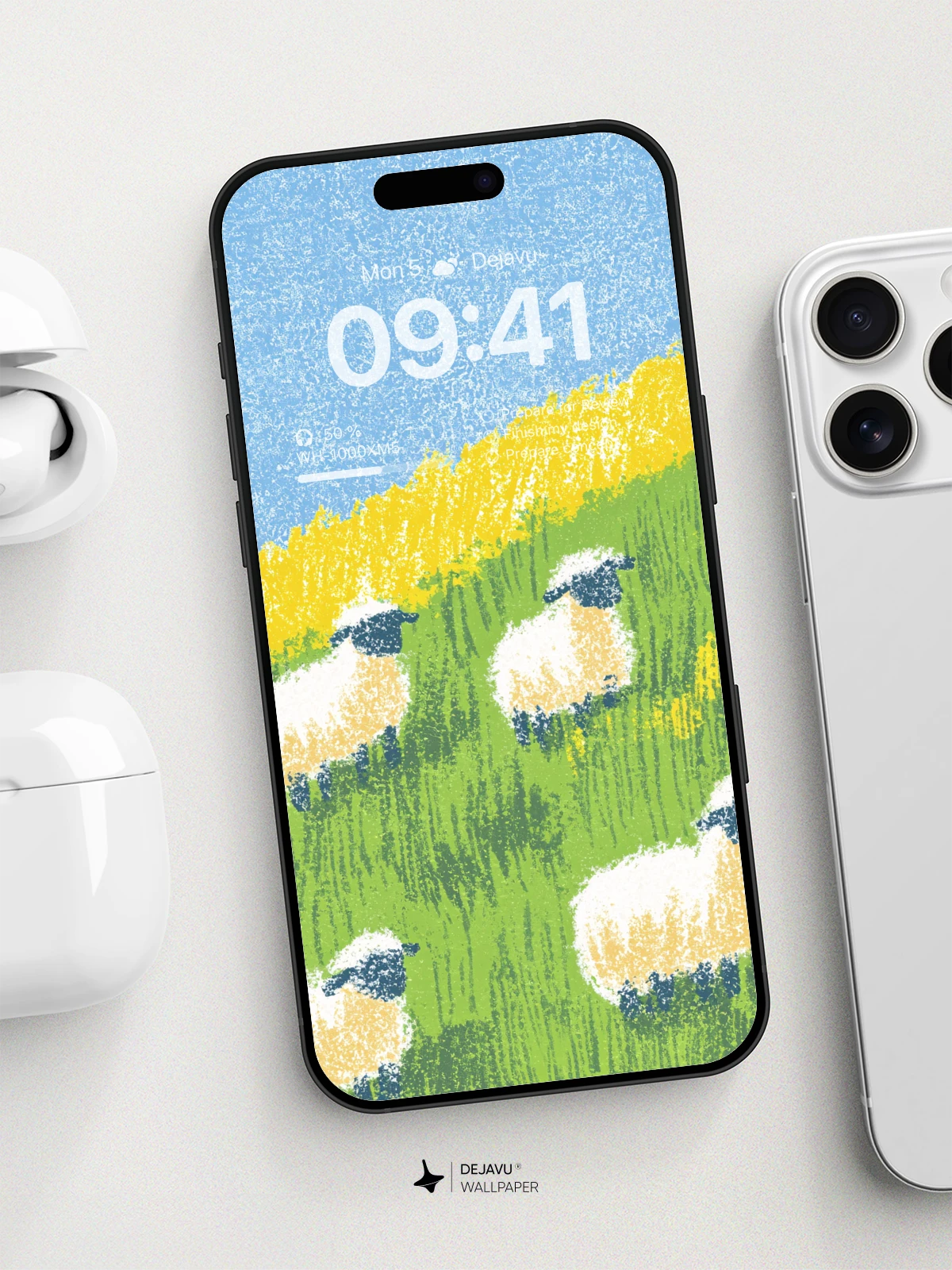 Whimsical Sheep Wallpaper 8K for Phone
