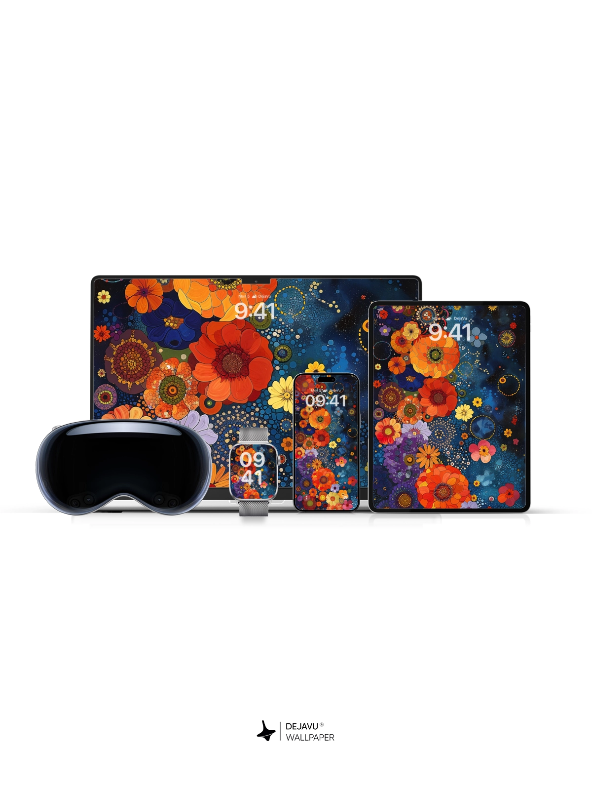 8K Abstract Floral Painting Wallpaper