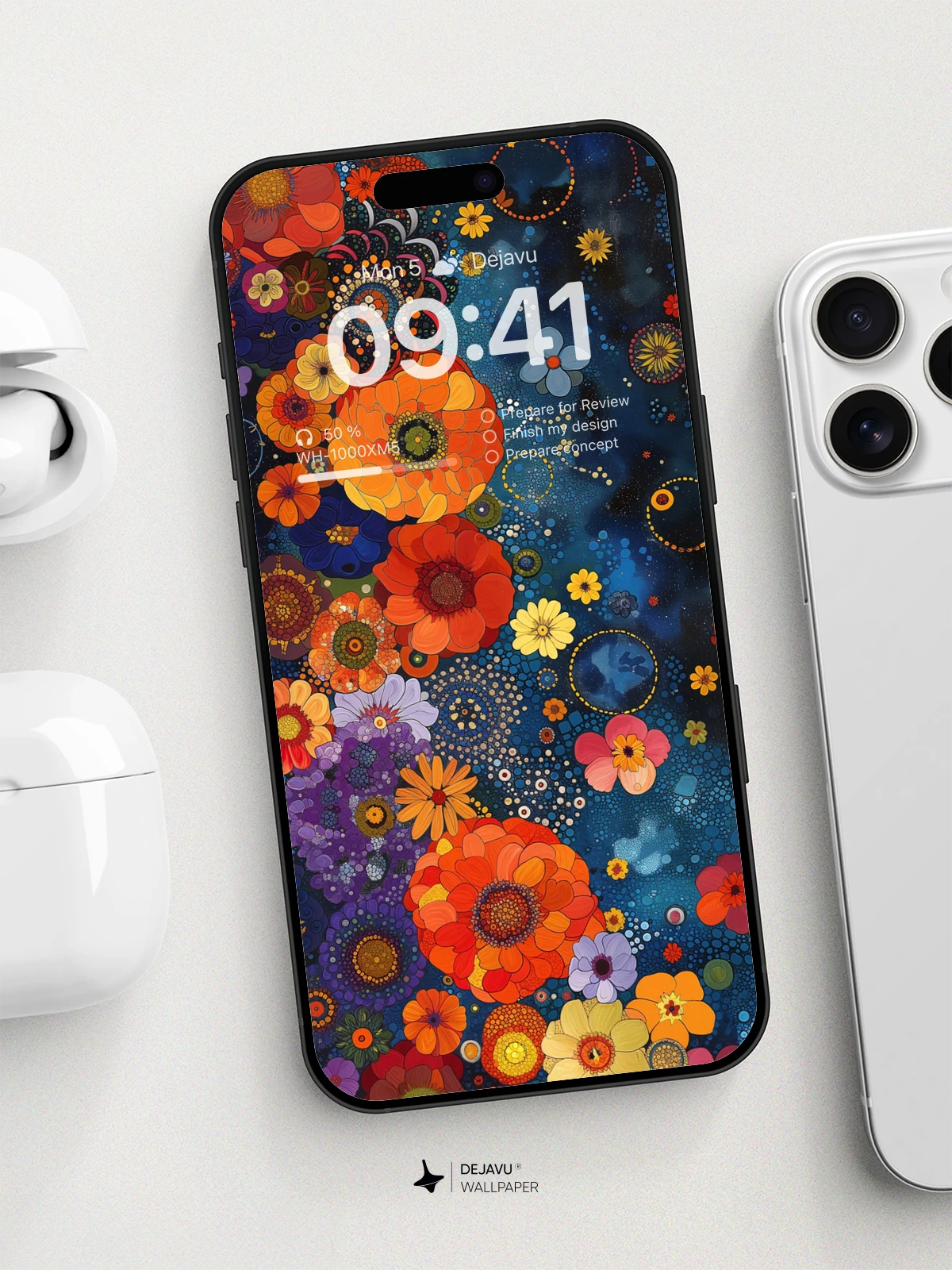 8K Abstract Floral Painting Wallpaper