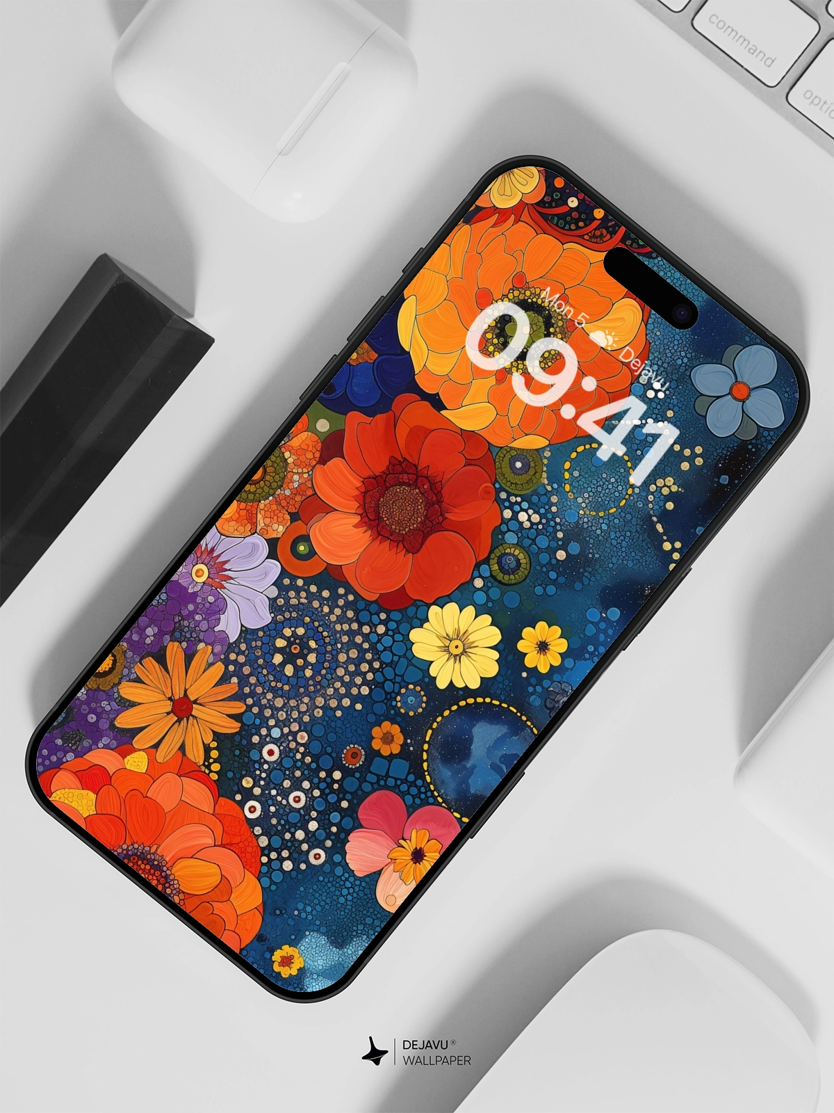 8K Abstract Floral Painting Wallpaper