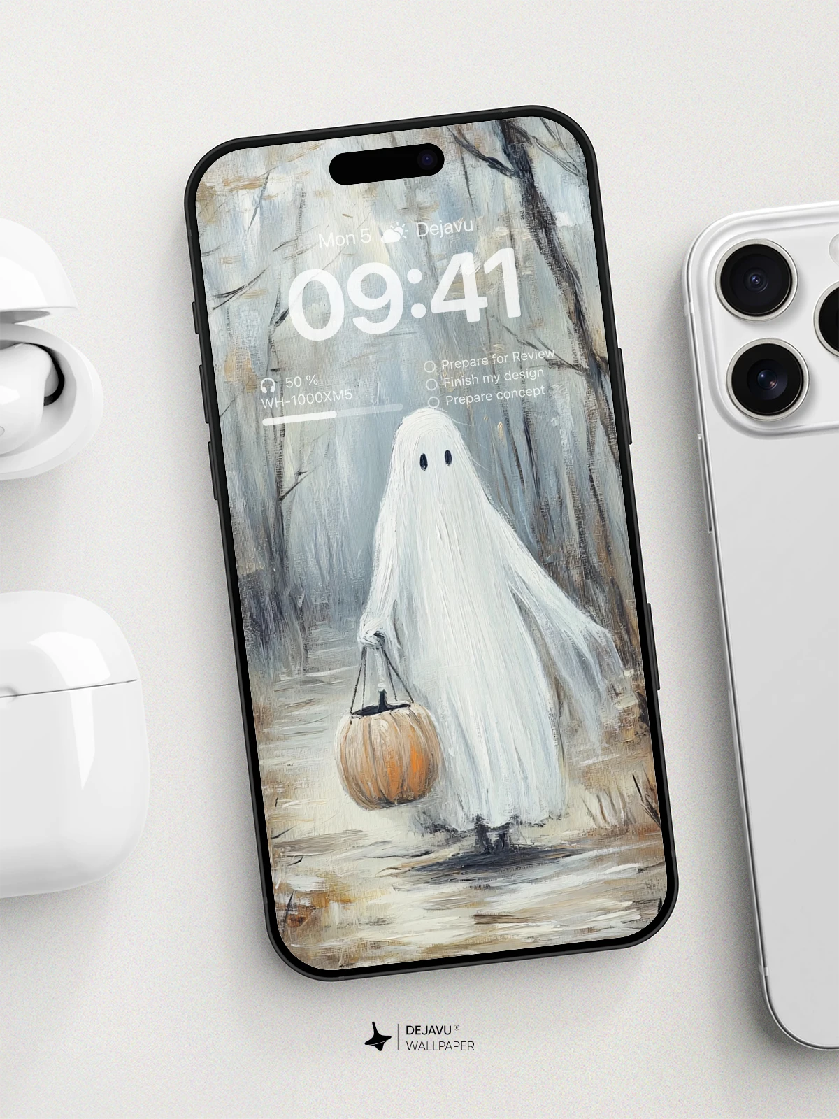 Whimsical Ghost in the Woods Wallpaper 8K