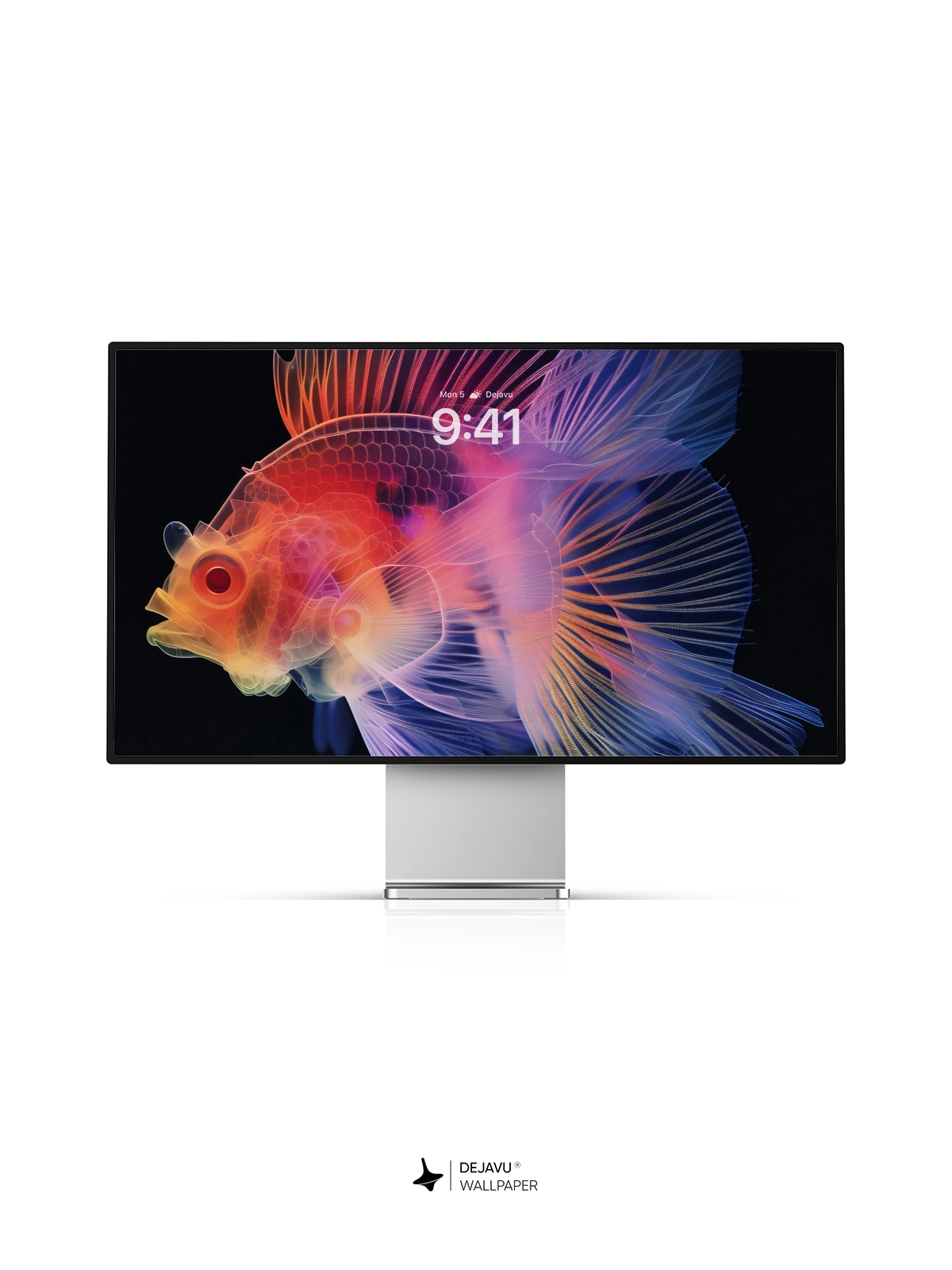 8K Abstract Fish Wallpaper: Minimal Aesthetic with Soft Gradient