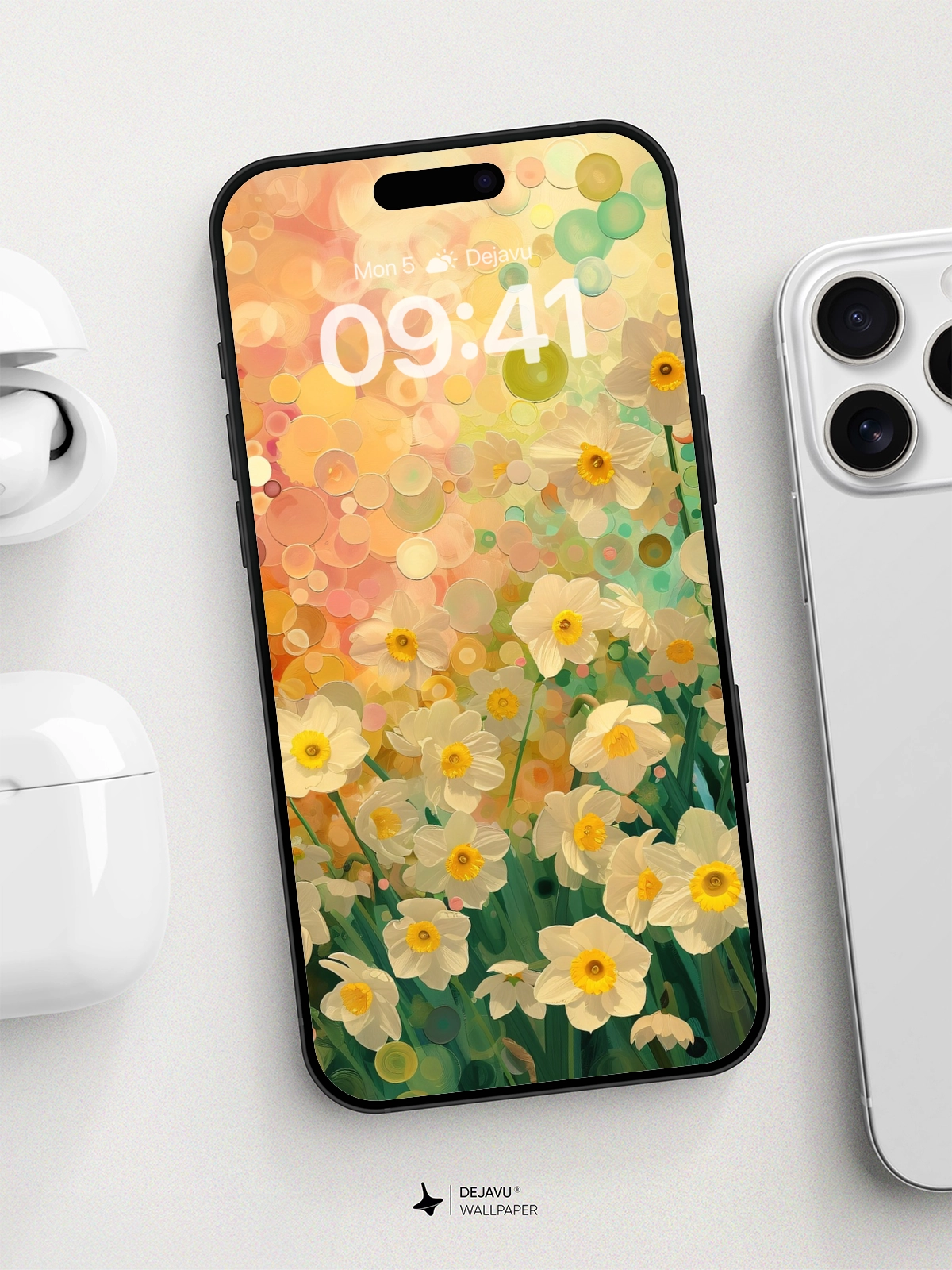 8K Abstract Floral Painting: Daffodils in Soft Gradient