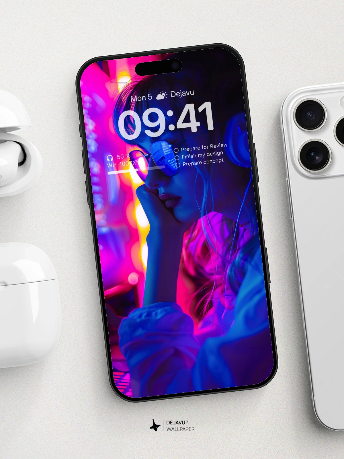 8K Aesthetic Neon Tech Wallpaper