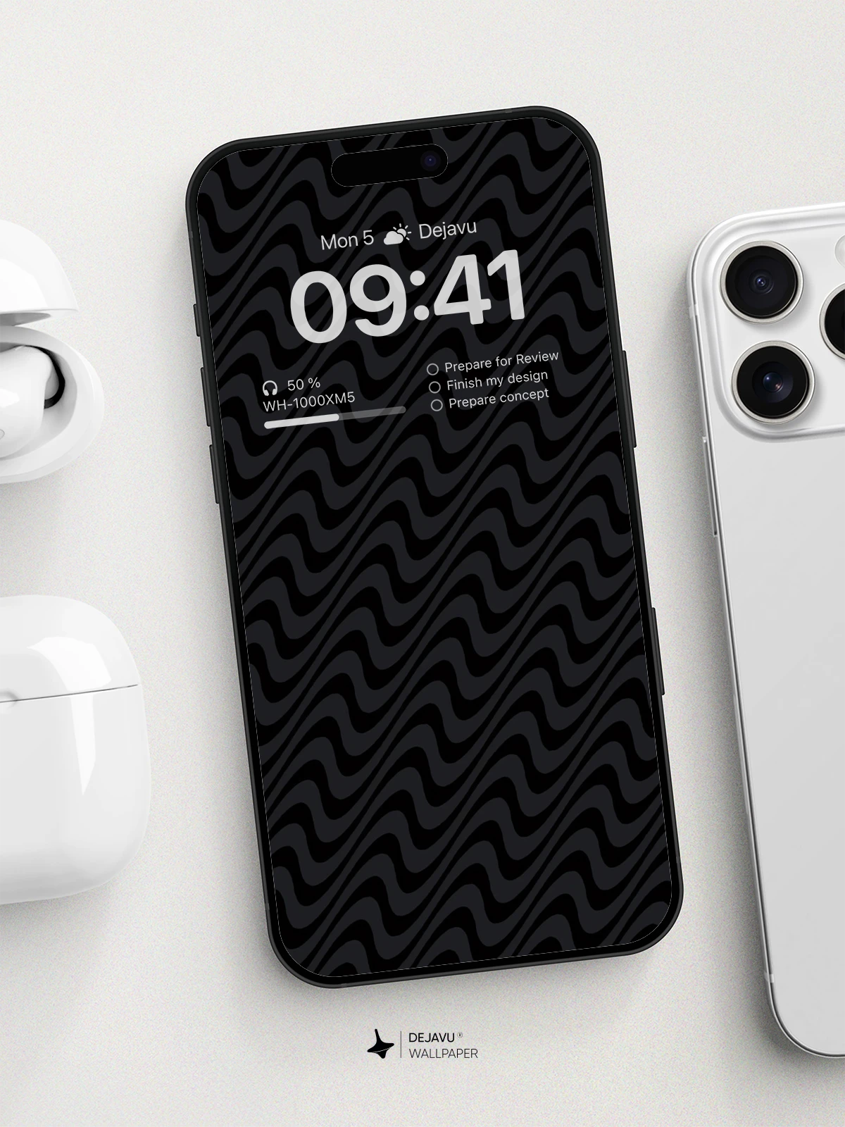 Wavy Lines Minimalist Wallpaper 8K for iPhone