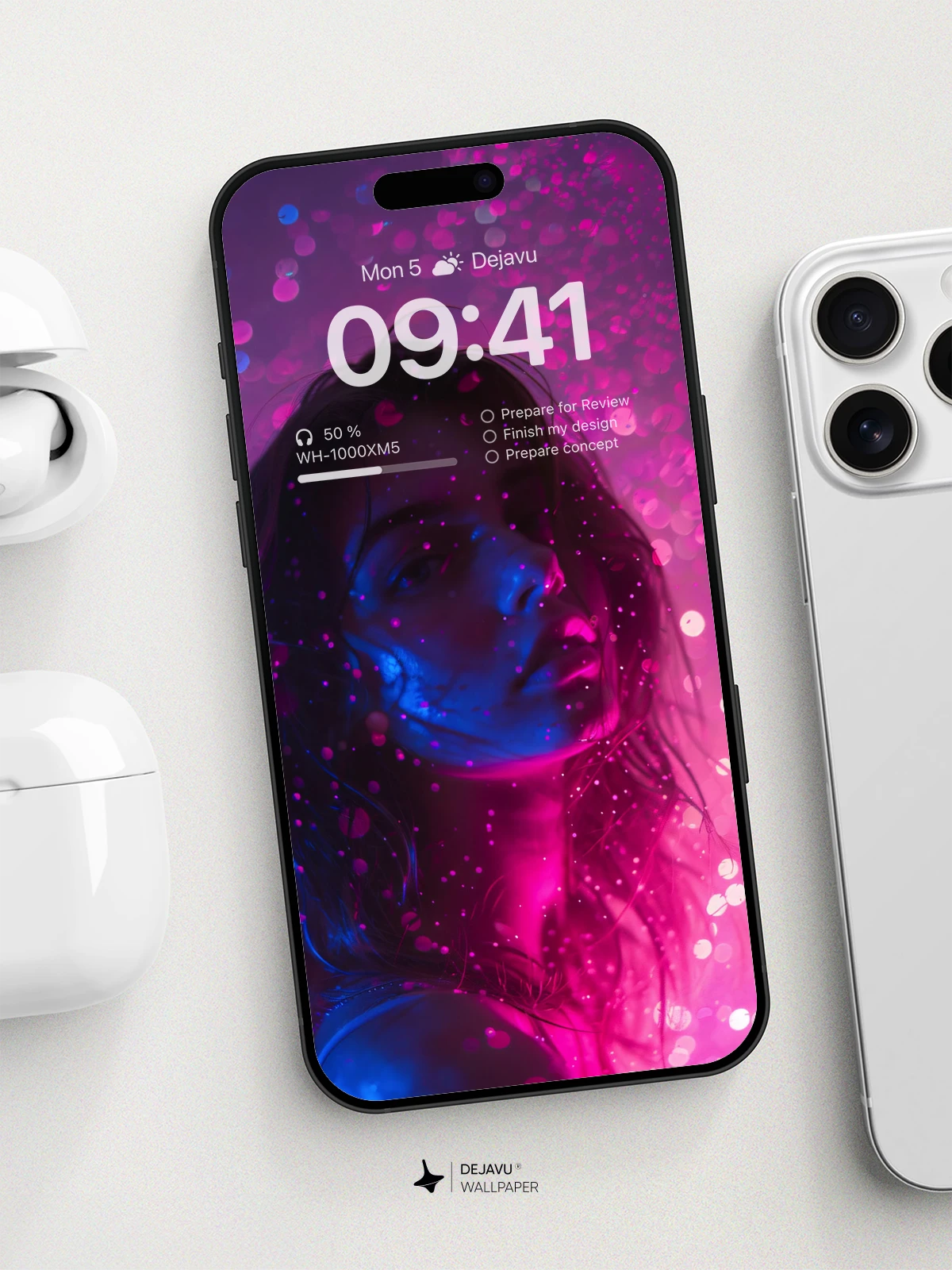 8K Aesthetic Neon Glitter Wallpaper