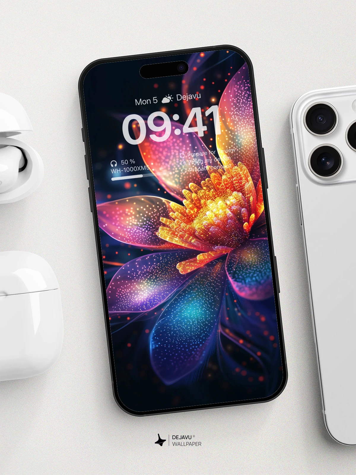 8K Abstract Floral Wallpaper: Vibrant, Glowing Petals