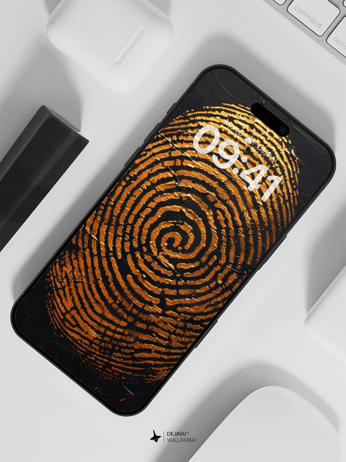 8K Abstract Fingerprint Art: Minimal Tech Wallpaper