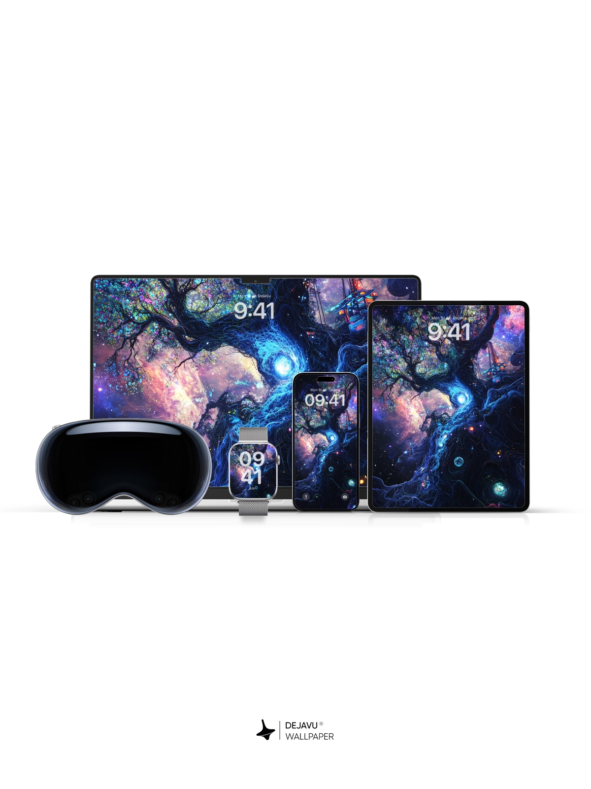 8K Abstract Cosmic Tree Wallpaper
