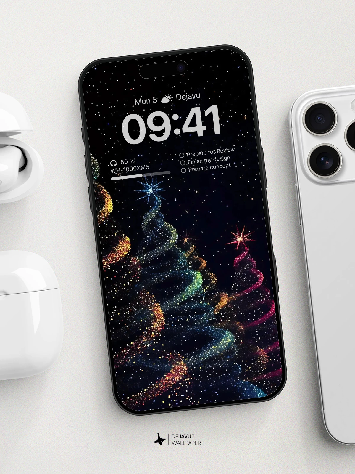 8K Abstract Christmas Trees Wallpaper