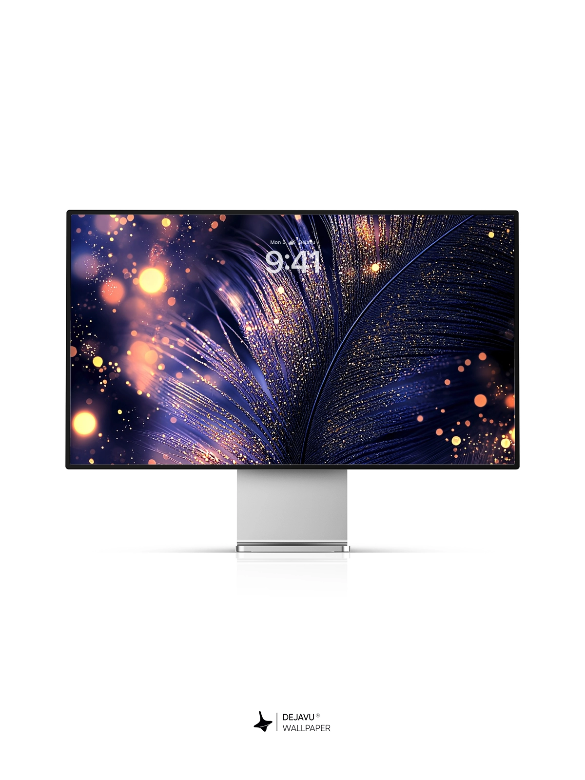 8K Abstract Feather Wallpaper with Glittering Lights