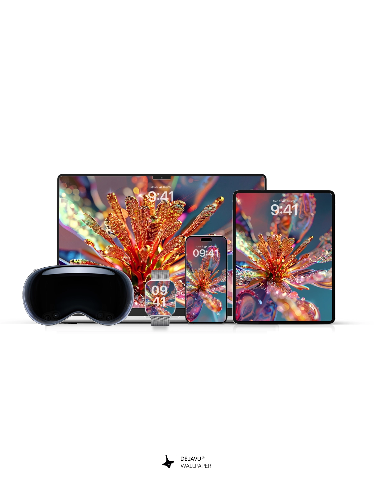 8K Abstract Floral Tech Wallpaper