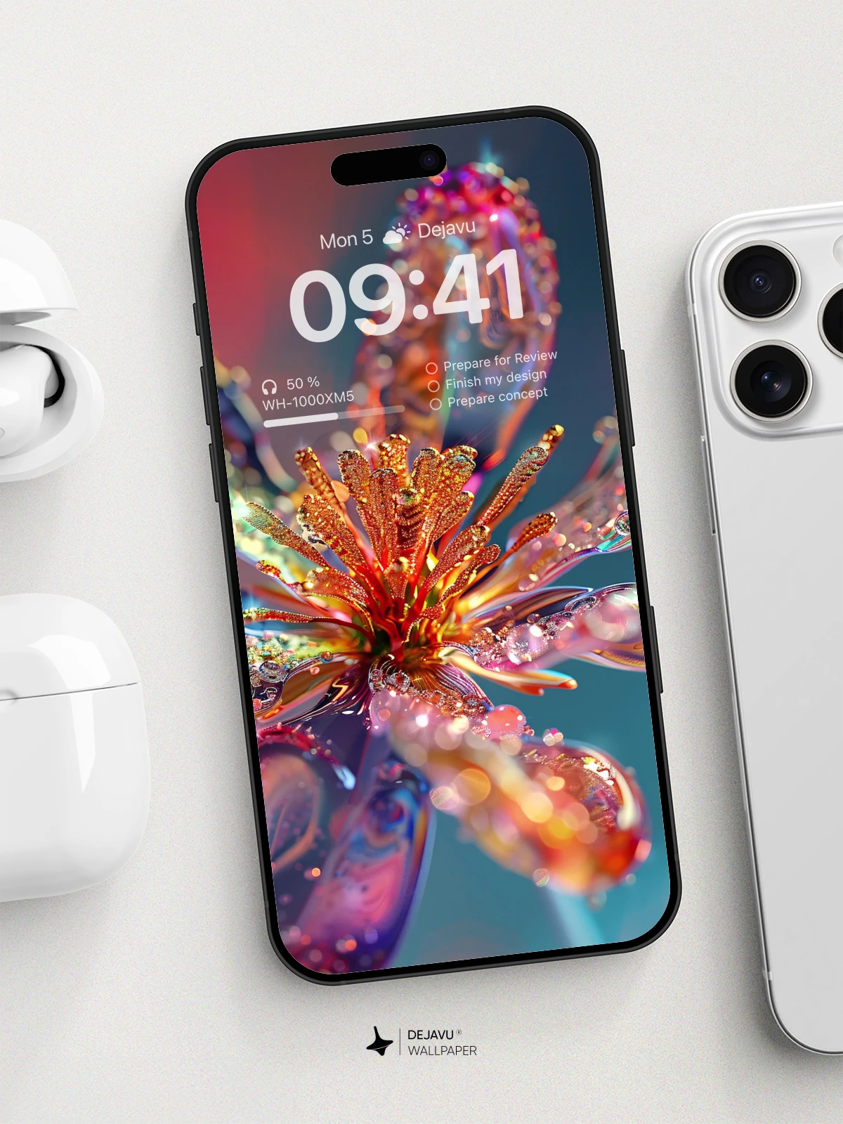 8K Abstract Floral Tech Wallpaper