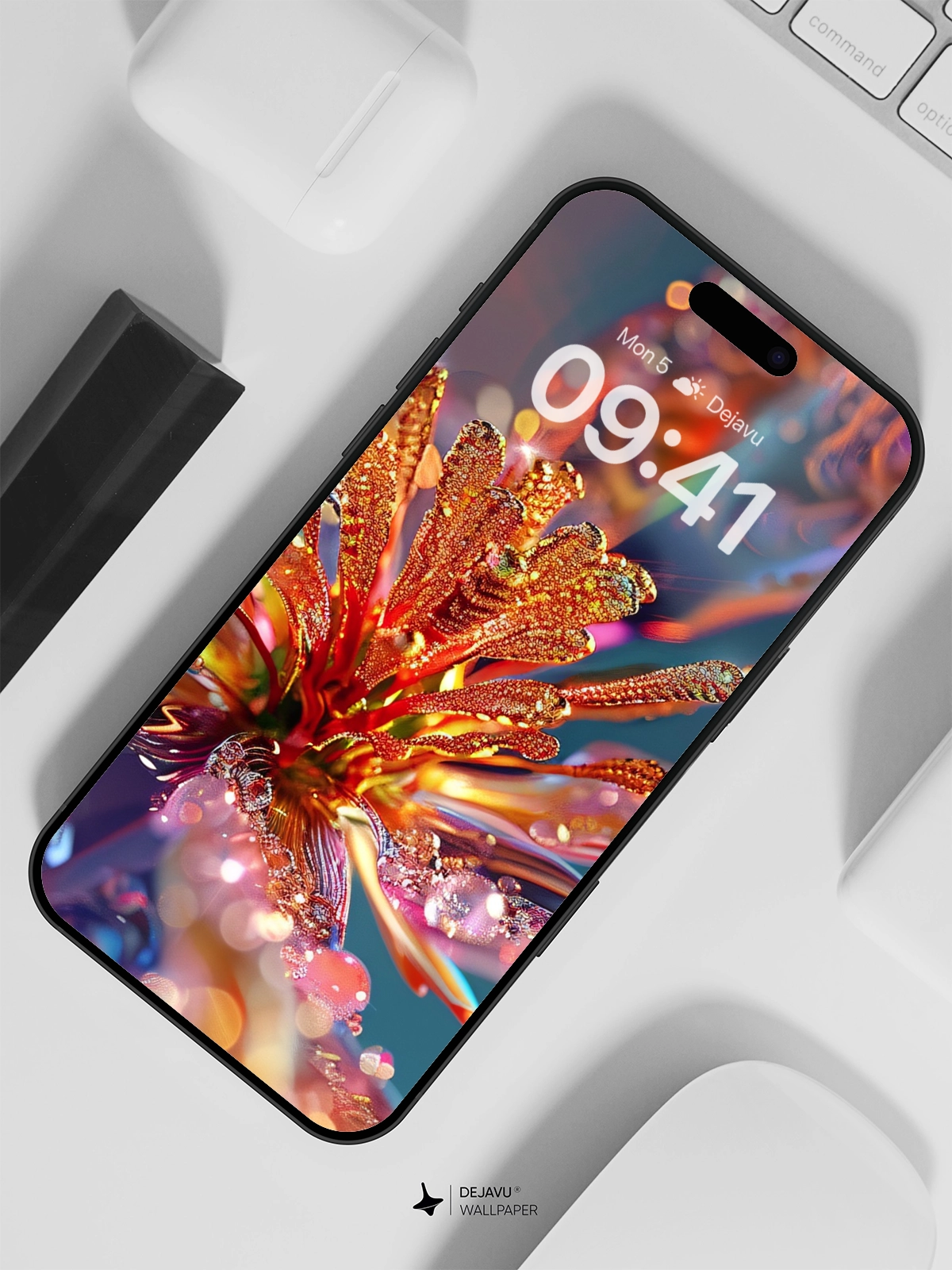 8K Abstract Floral Tech Wallpaper