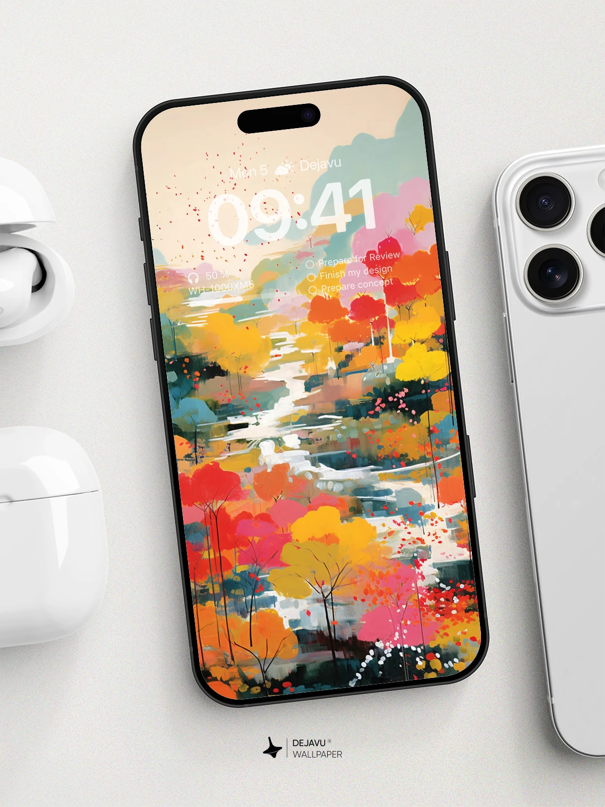 8K Abstract Autumn Landscape Painting Wallpaper