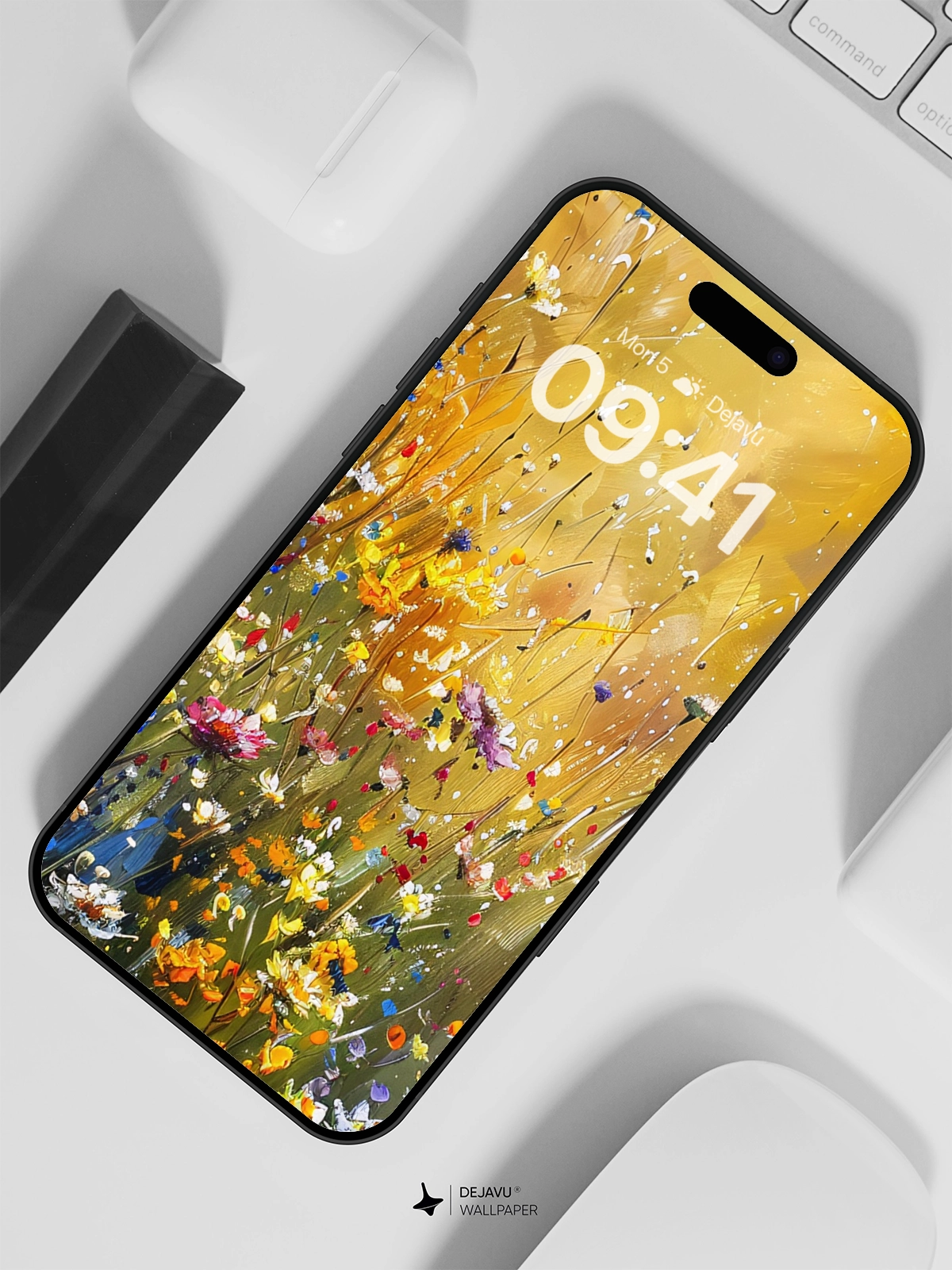 8K Abstract Floral Painting Wallpaper