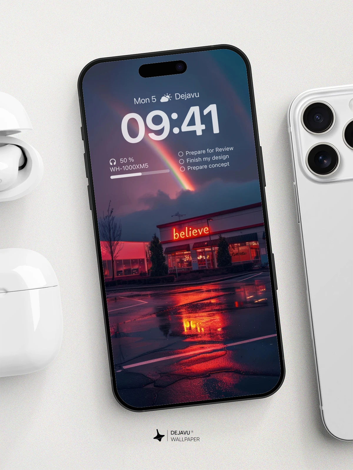 8K Aesthetic Neon Rainbow Wallpaper