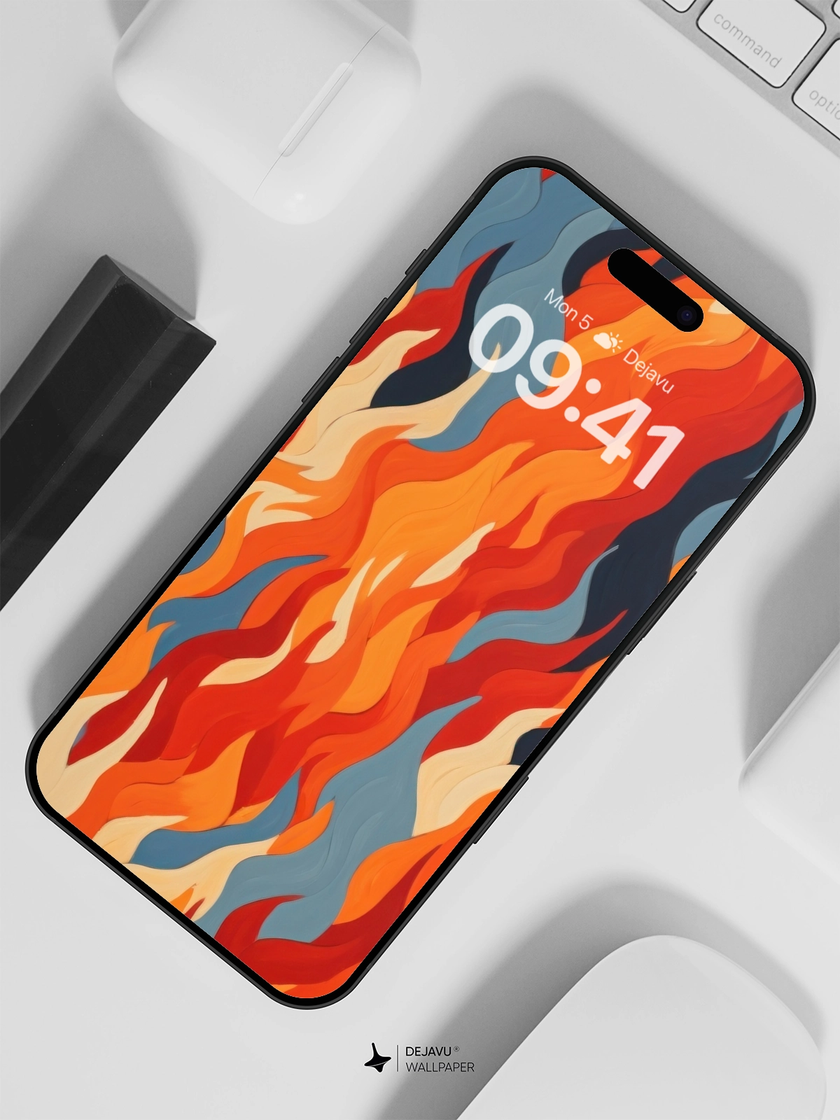 8K Abstract Flame Minimalist Wallpaper