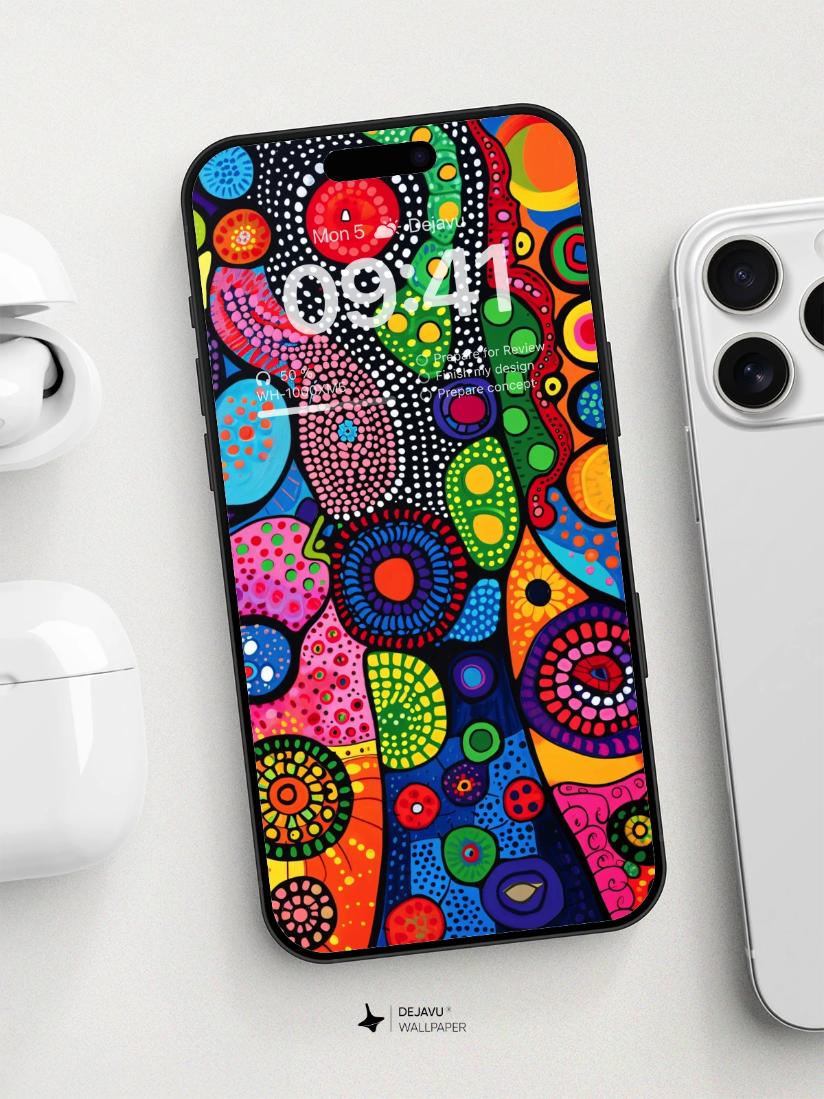 8K Abstract Art: Vibrant Circles and Dots Wallpaper