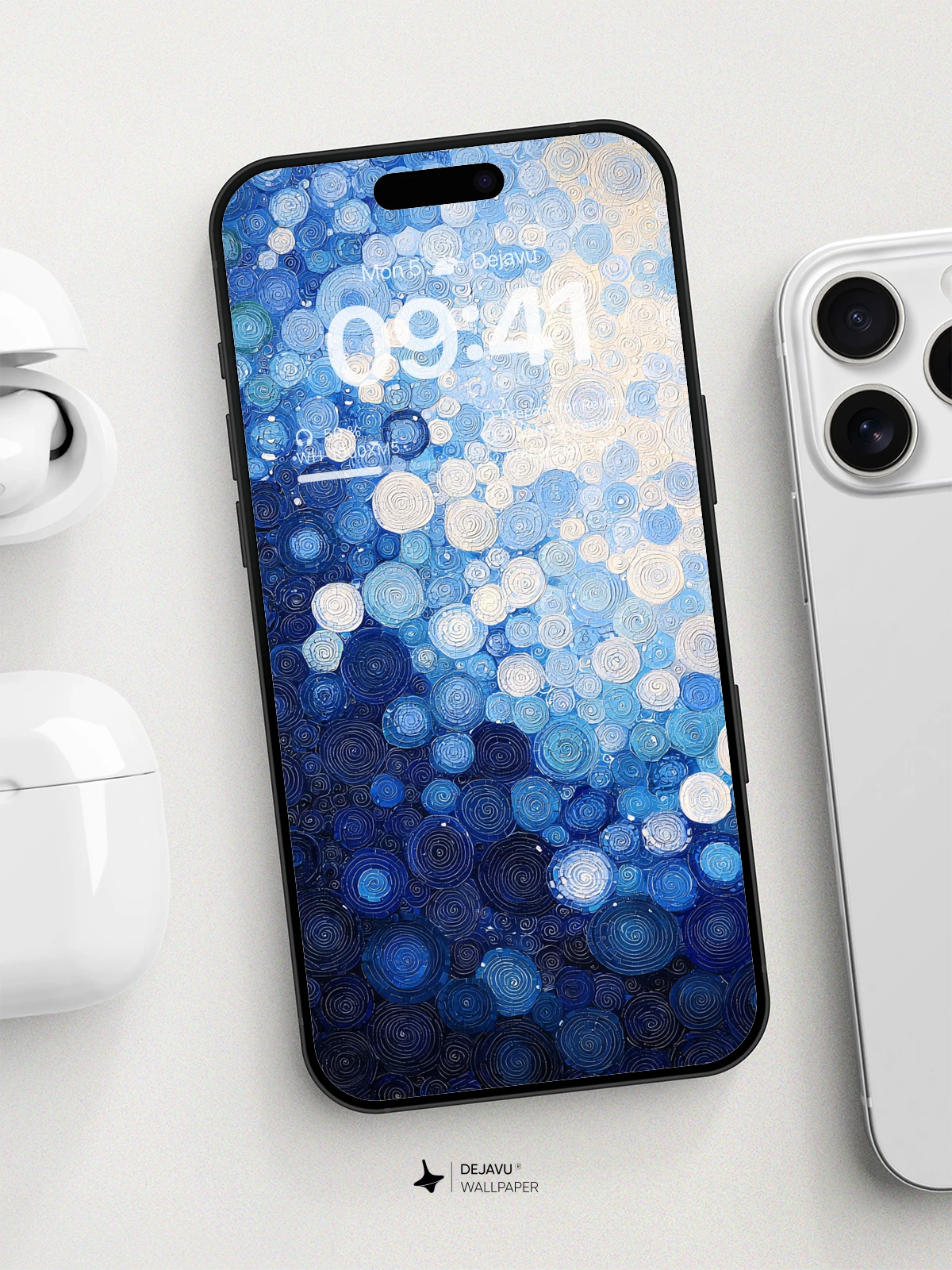 8K Abstract Blue Gradient Painting Wallpaper