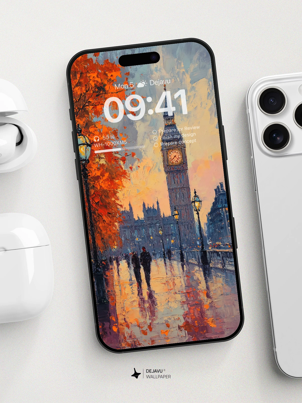 8K Aesthetic Painting of London's Big Ben at Sunset