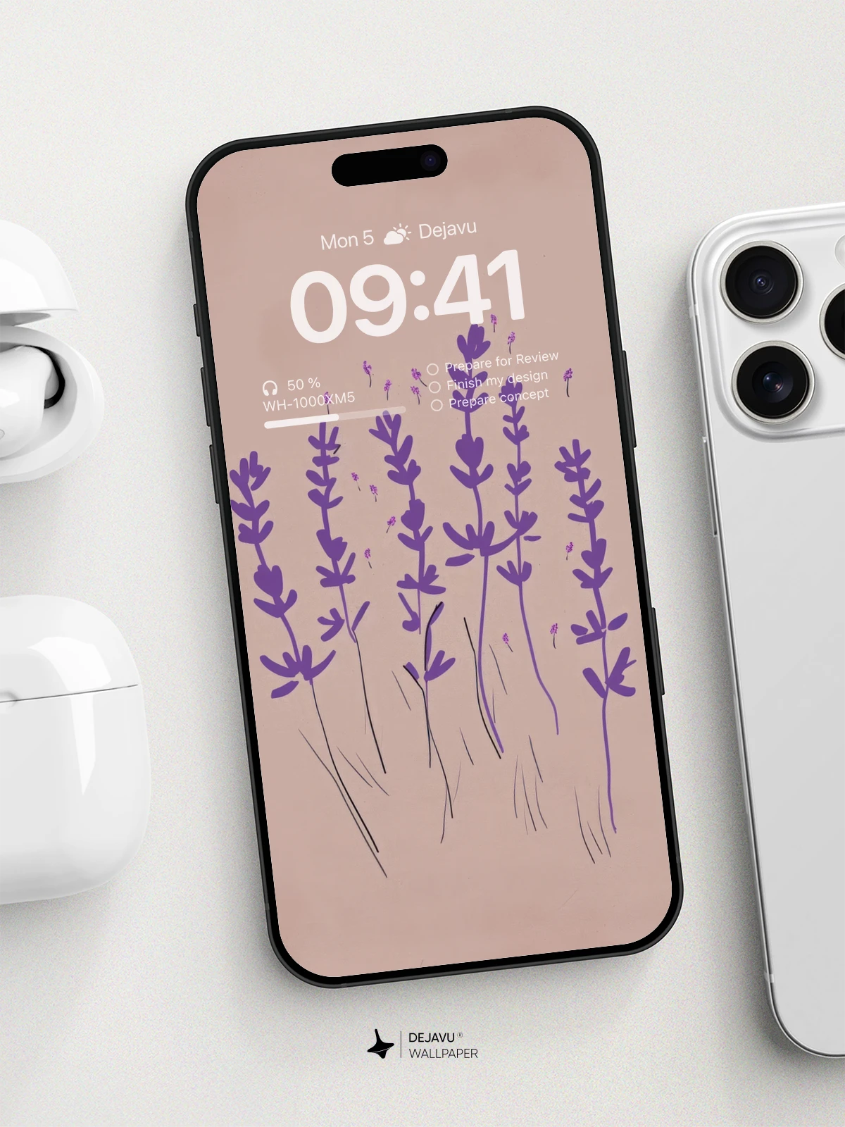 Minimal Lavender Illustration: Soft Gradient Aesthetic for iPhone & Android