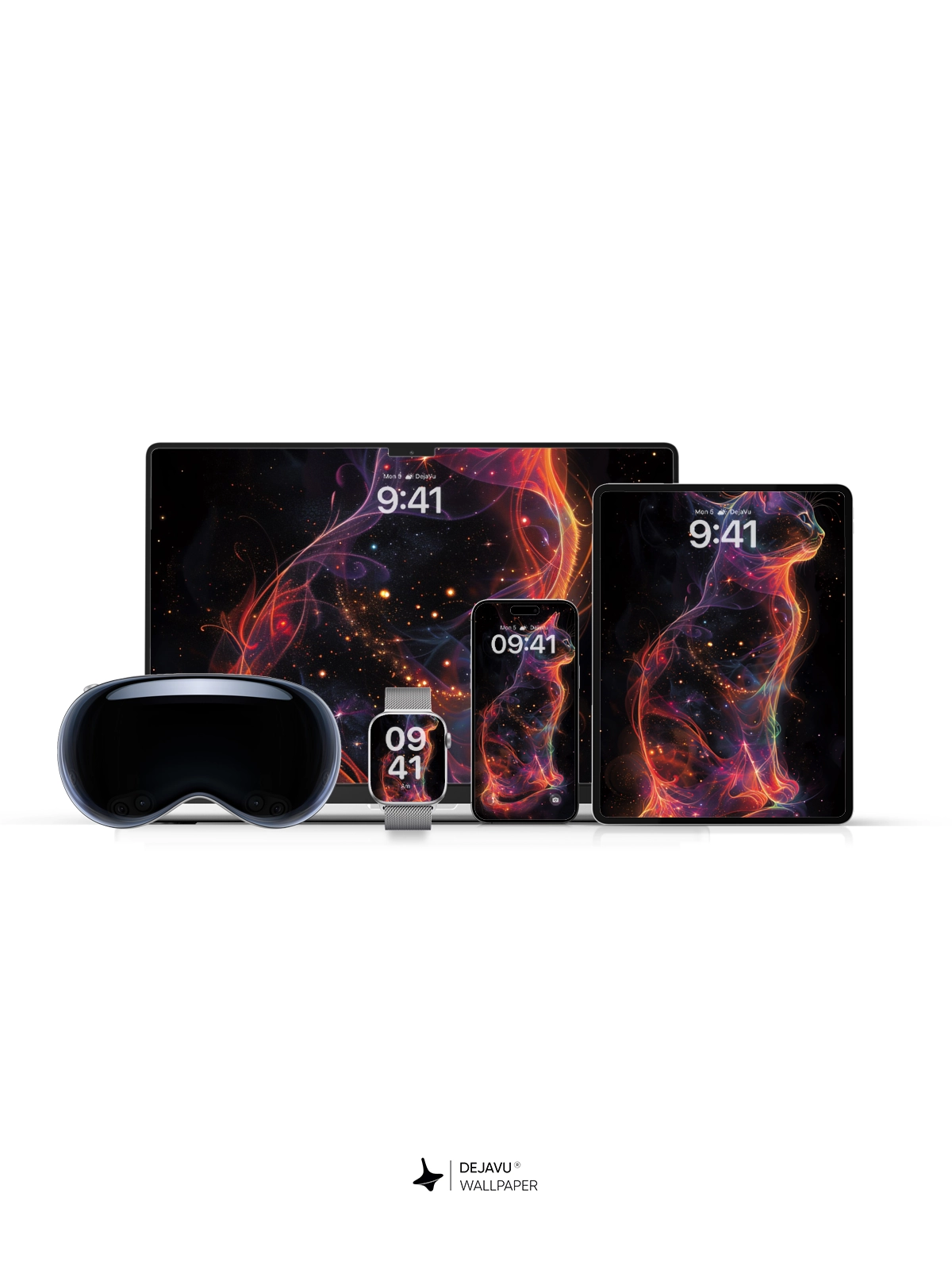 8K Abstract Cosmic Cat Wallpaper