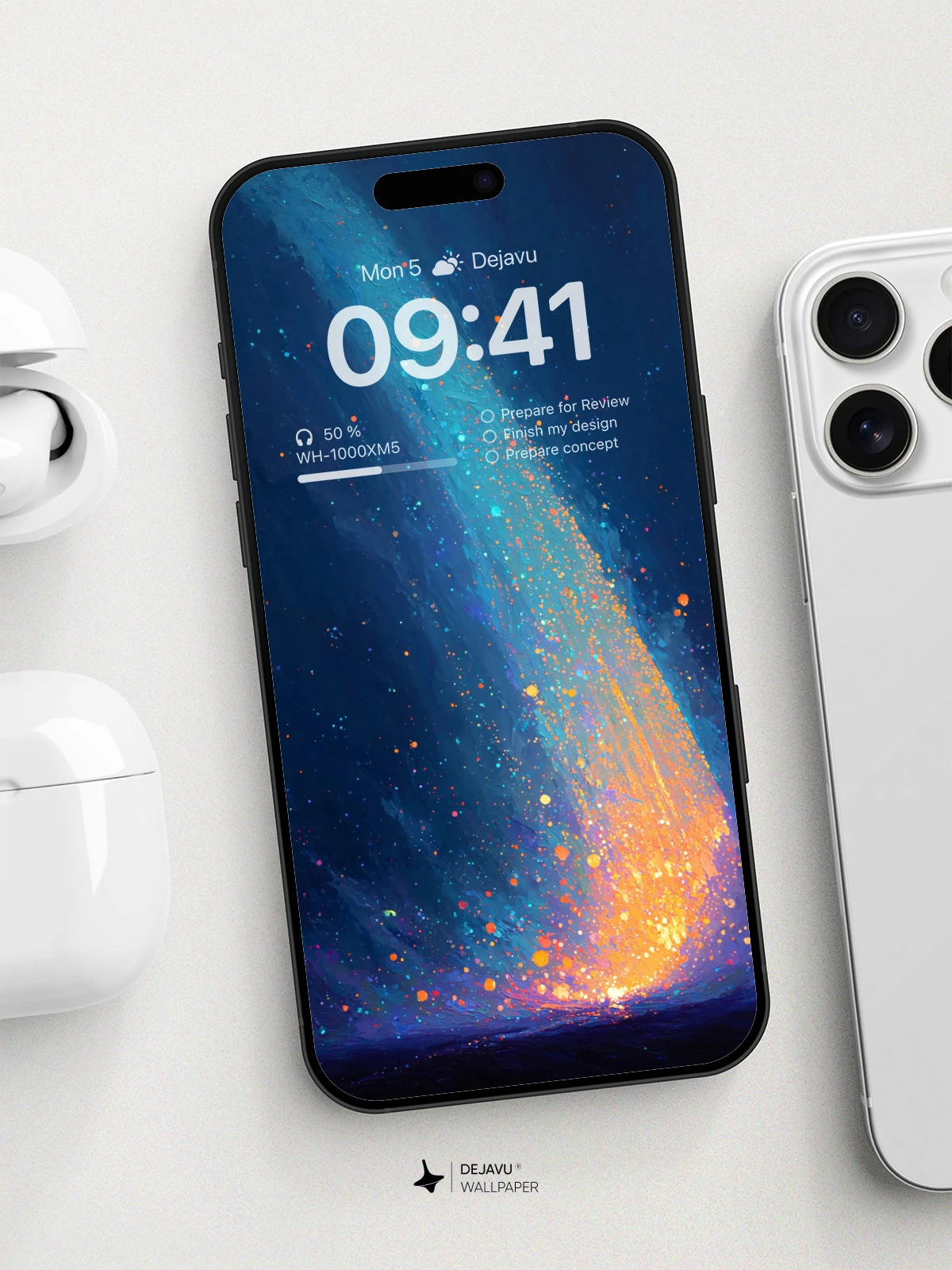 8K Abstract Cosmic Painting: Minimal Aesthetic for iPhone & Android