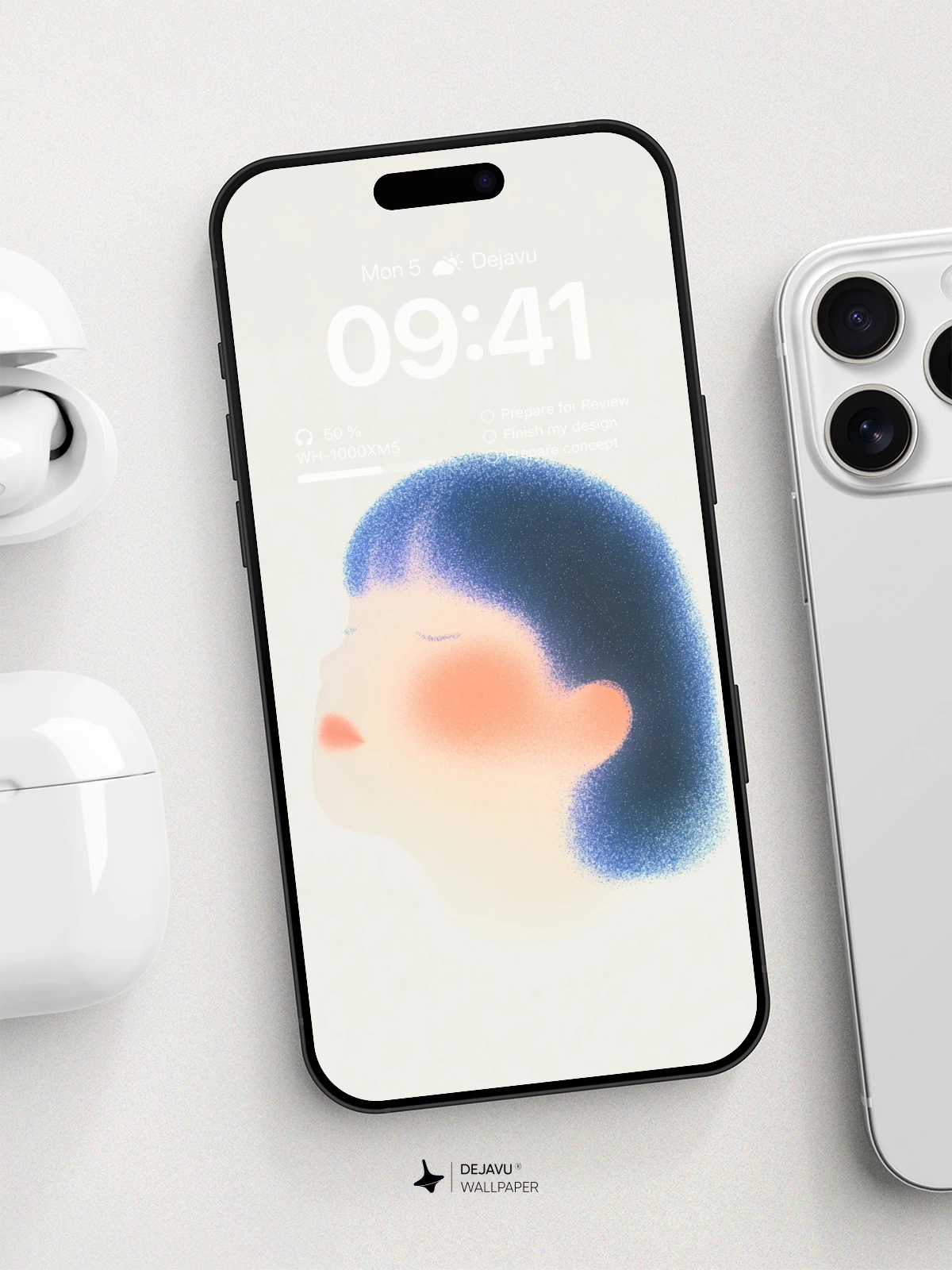 Minimalist Abstract Portrait in Soft Gradient Colors