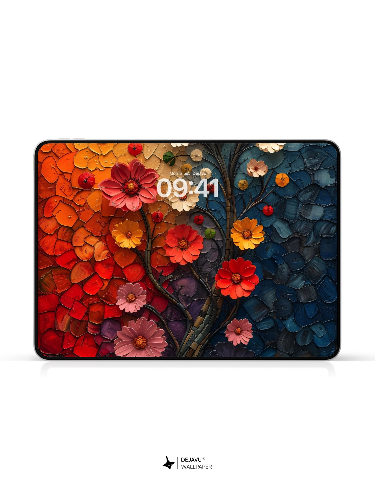 8K Abstract Floral Painting: Vibrant Colors and Textured Petals