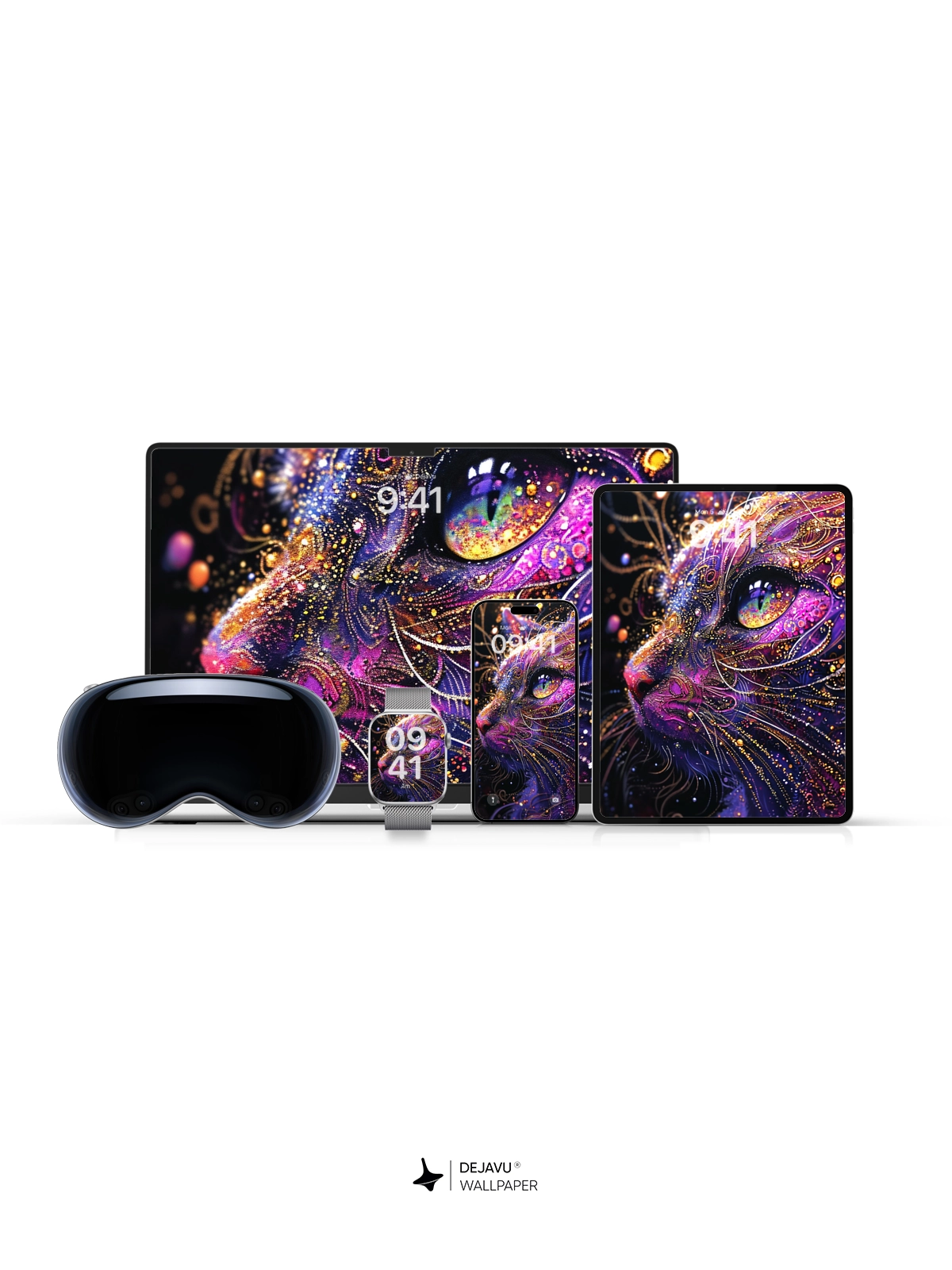 8K Abstract Cosmic Cat Wallpaper