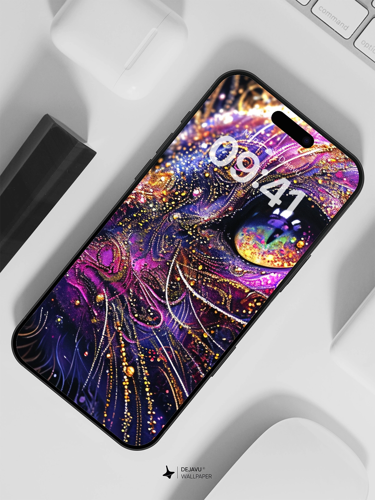 8K Abstract Cosmic Cat Wallpaper