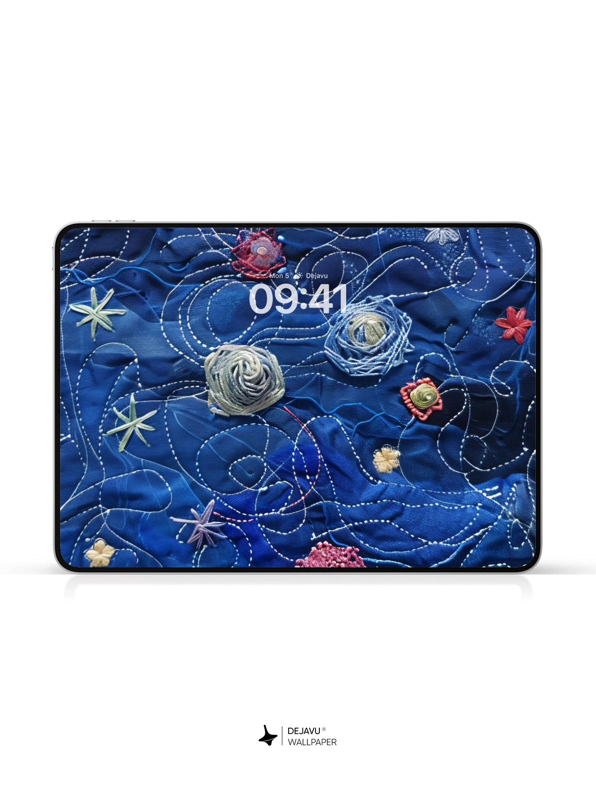 8K Abstract Embroidery Art: Minimal Aesthetic Wallpaper