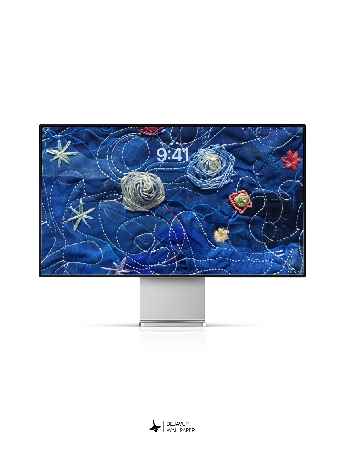 8K Abstract Embroidery Art: Minimal Aesthetic Wallpaper